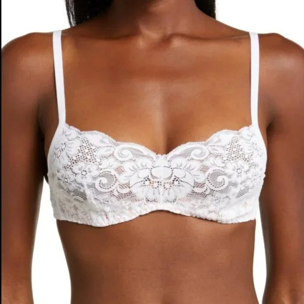 Free People White Floral Lace Bra